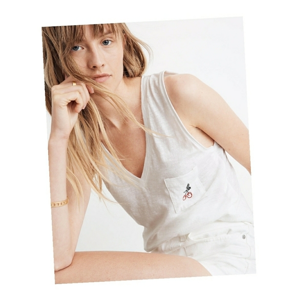 NWT Madewell Tank Top Cherry Whisper Cotton - Picture 5 of 5
